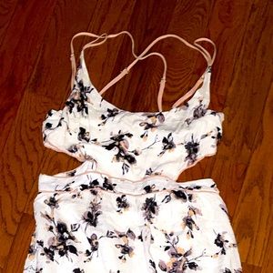 Cream side cut out maxi dress